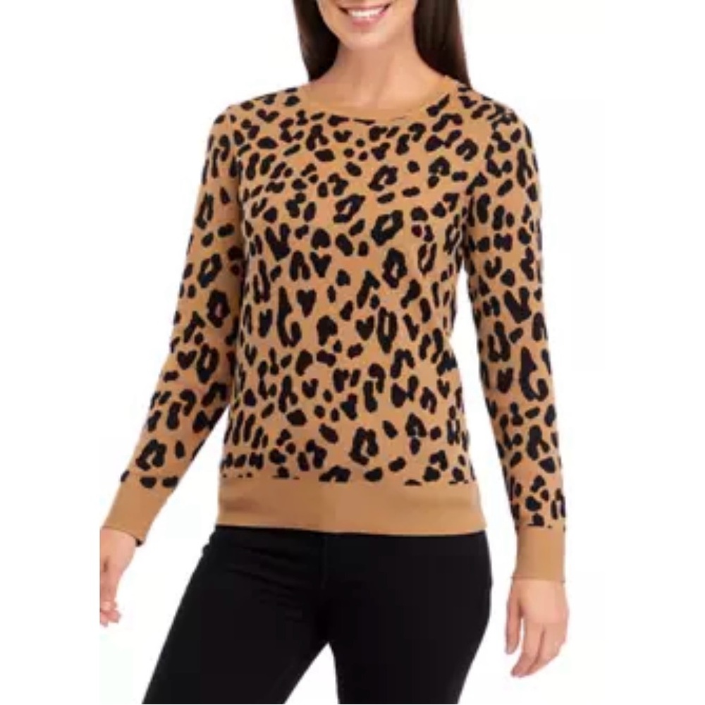 Kim Rogers Leopard Print Sweater - Brown and Black